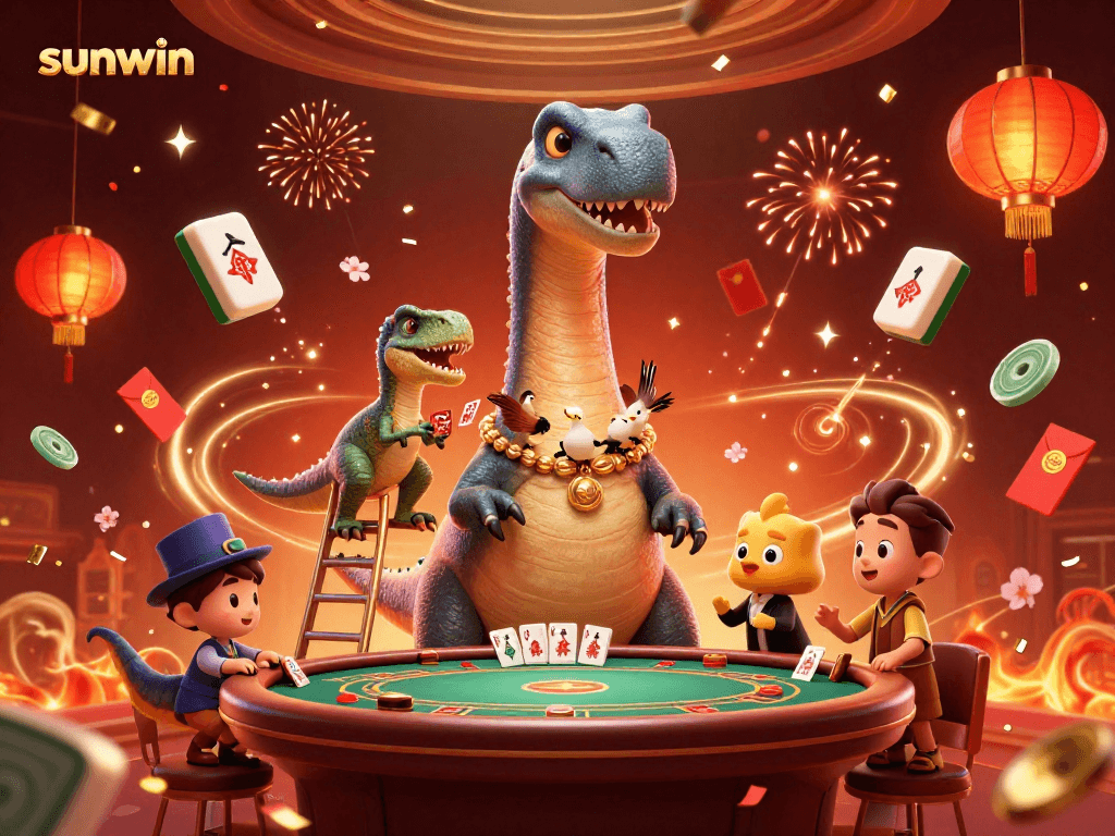 Experience thrilling moments with sunwin as vibrant elements bring a casino scene to life.