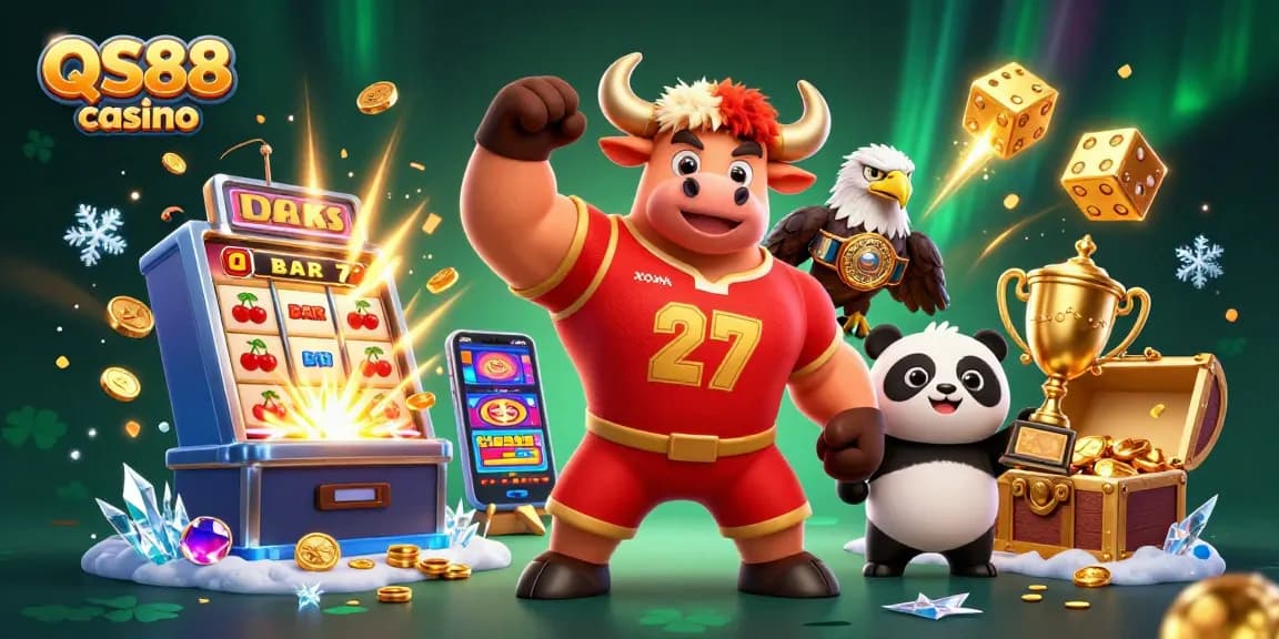 Experience thrilling victories at QS88 casino with exciting slot games and animated characters.
