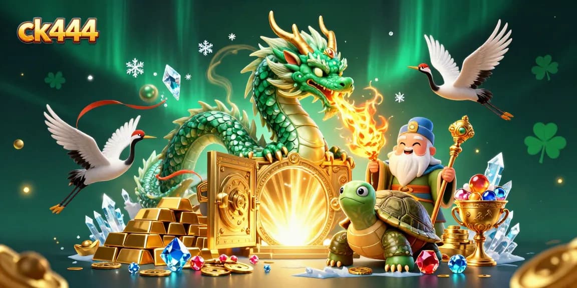 Engage with ck444 as a magical jade dragon ignites golden treasures in a vibrant casino adventure.