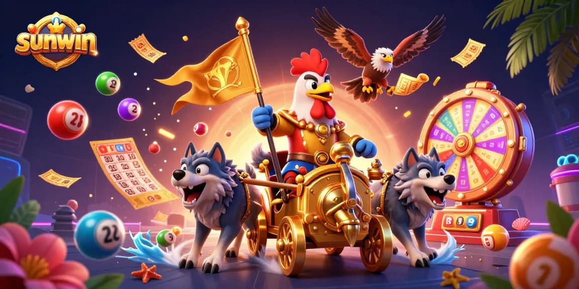 Experience sunwin's dynamic slot adventure with a rooster warlord and thrilling game elements!